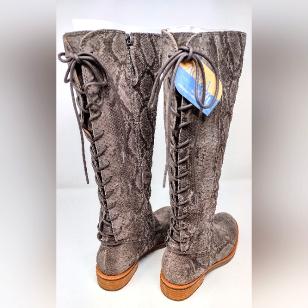 Sofft Sharnell ll TAUPE SNAKE Women's Waterproof Suede Boots, size 6.5M/37.5